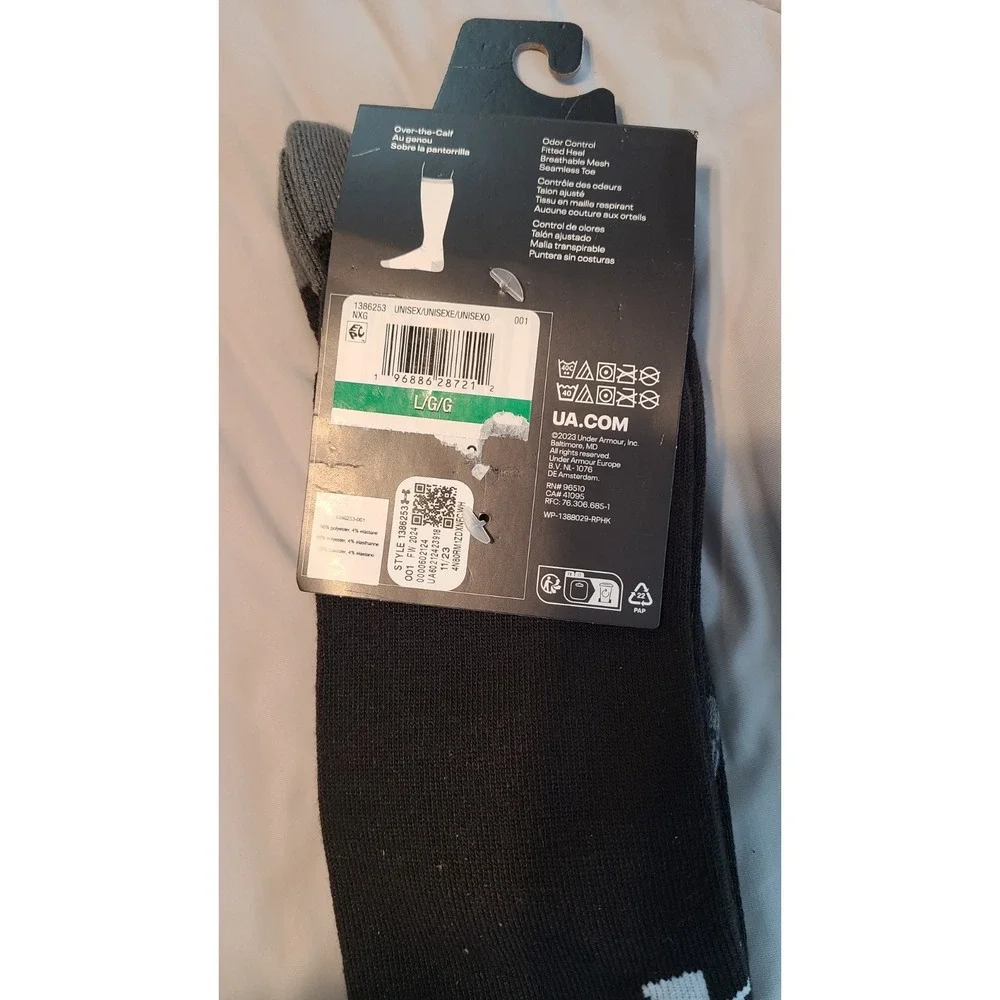 NWT 1 Pack Under Armour ‎ Socks  Men's Shoe Sz 8.5 - 13 Women 10 - 14 Black